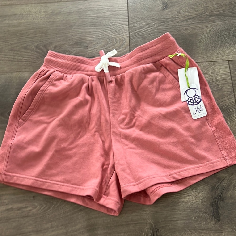 NEW Tē Verde Rosewood Cozy Sweatshorts Adjustable Waist Size 11-12
